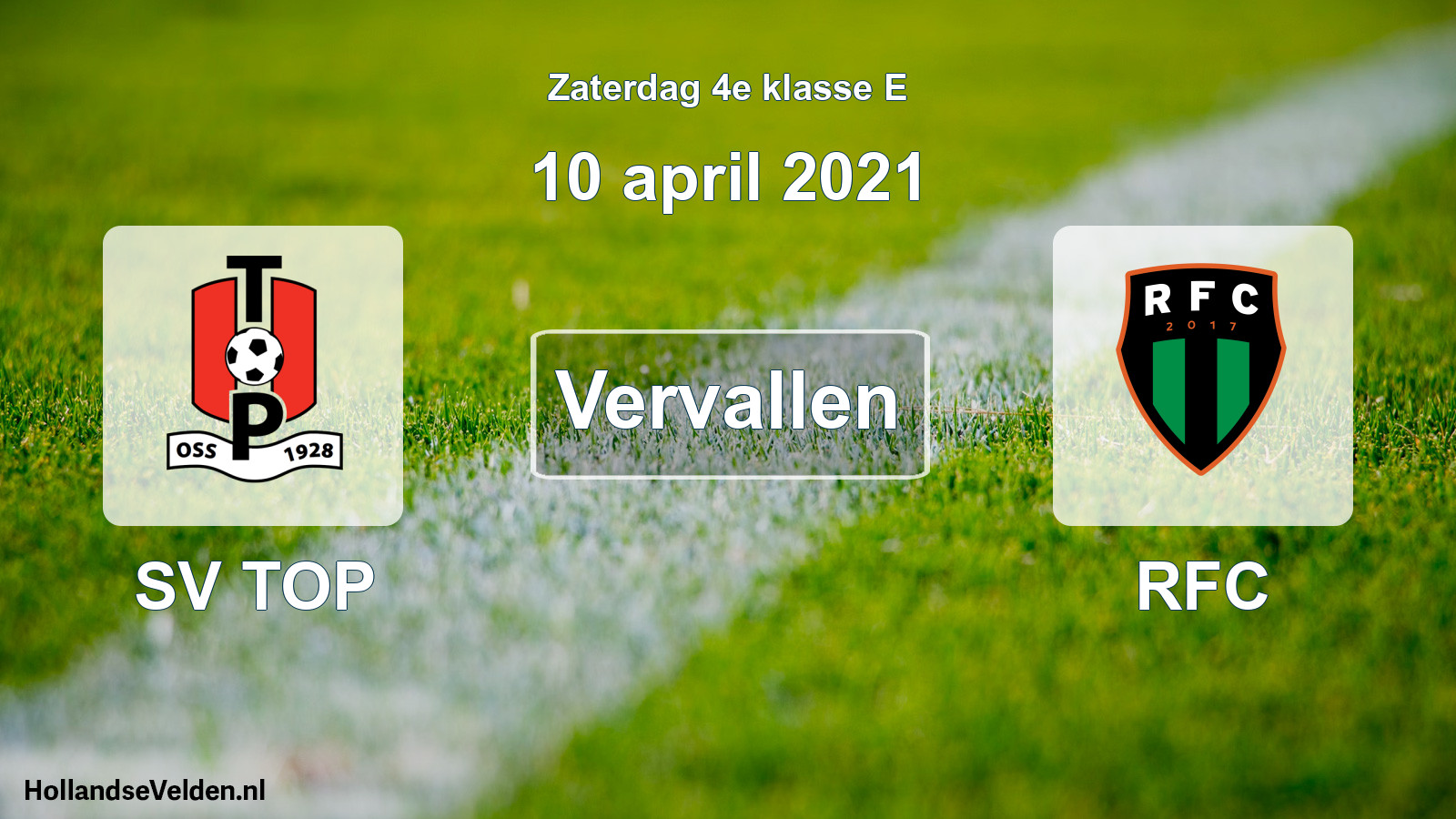 Scheduled Match: SV TOP - RFC (10 April 2021)
