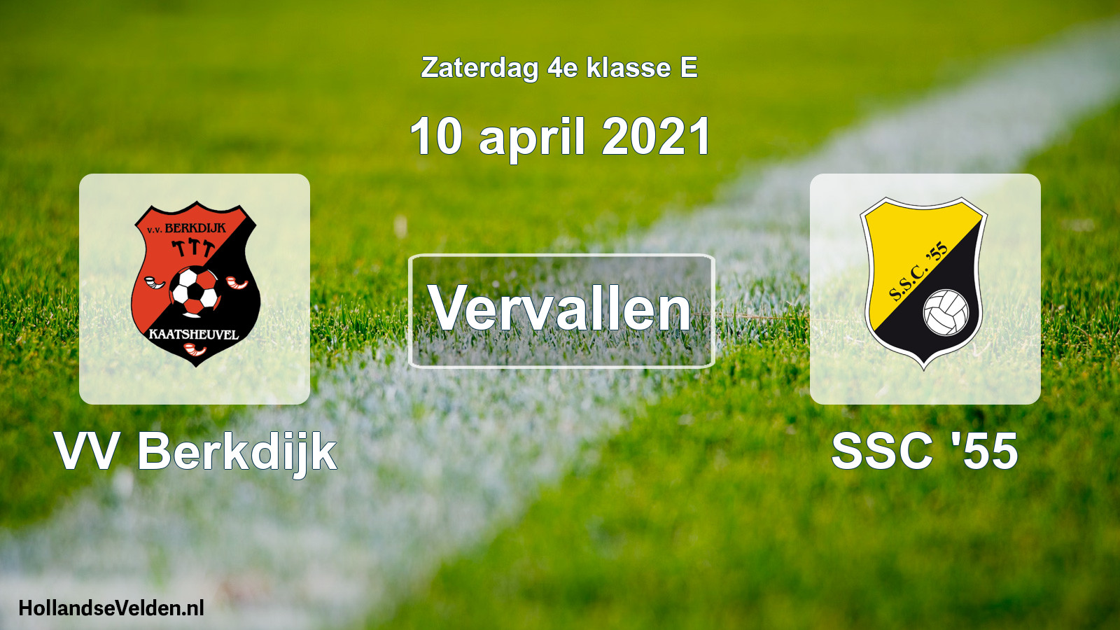 Scheduled Match: VV Berkdijk - SSC '55 (10 April 2021)