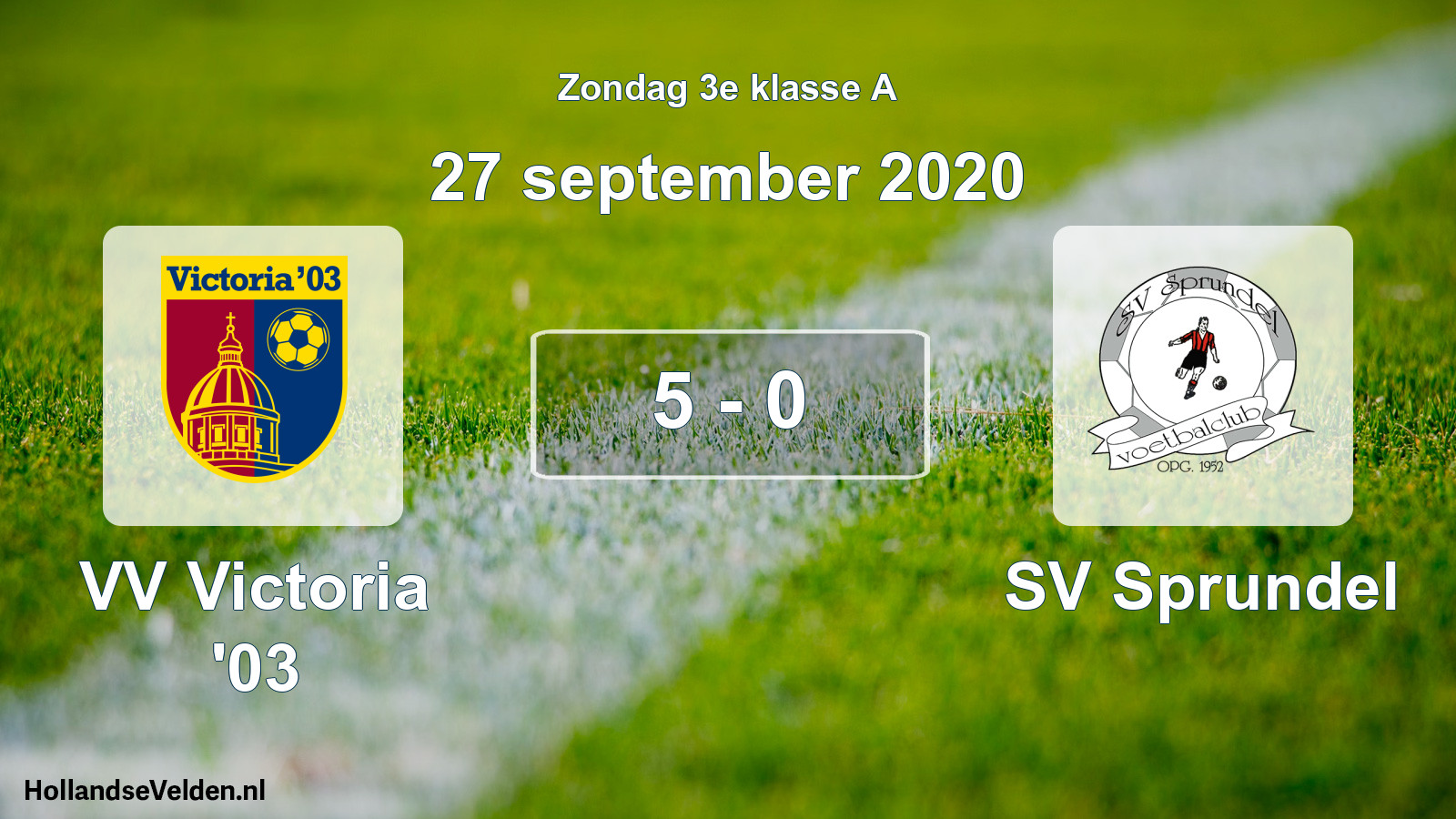 Total number of matches played: VV Victoria '03 - SV Sprundel 5 - 0 (27 September 2020)