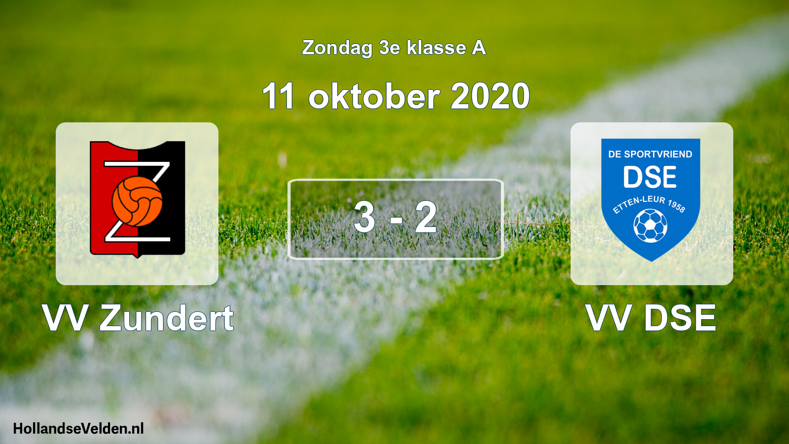 Total number of matches played: VV Zundert - VV DSE 3 - 2 (11 October 2020)
