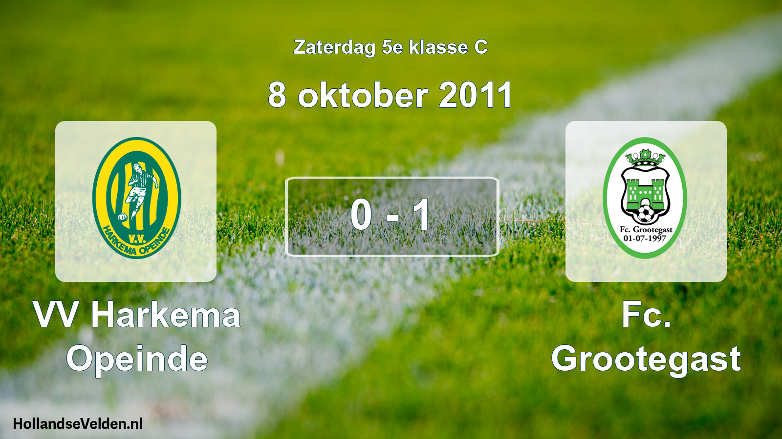 Total number of matches played: VV Harkema Opeinde - Fc. Grootegast 0 - 1 (8 October 2011)