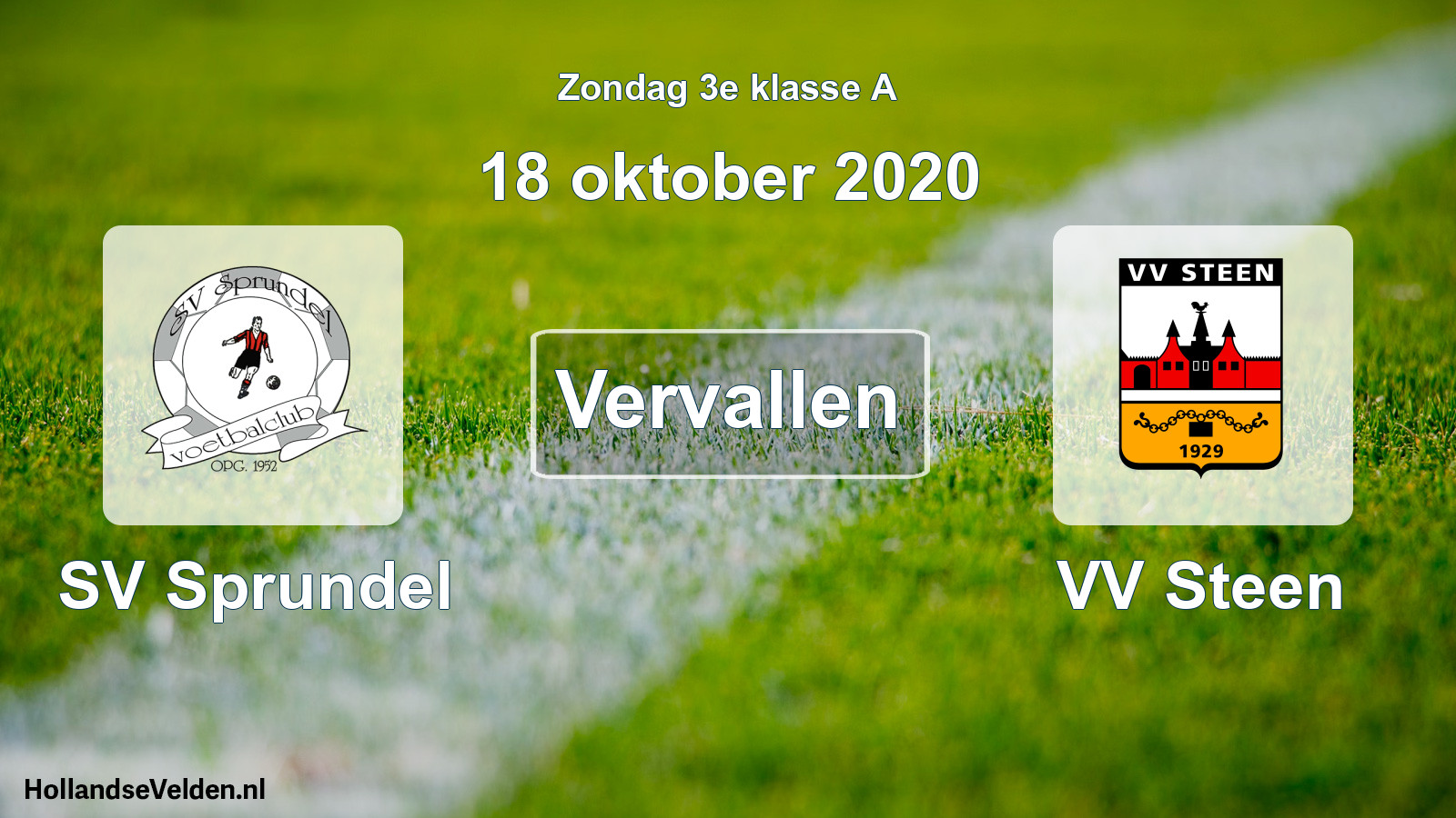 Scheduled Match: SV Sprundel - VV Steen (18 October 2020)
