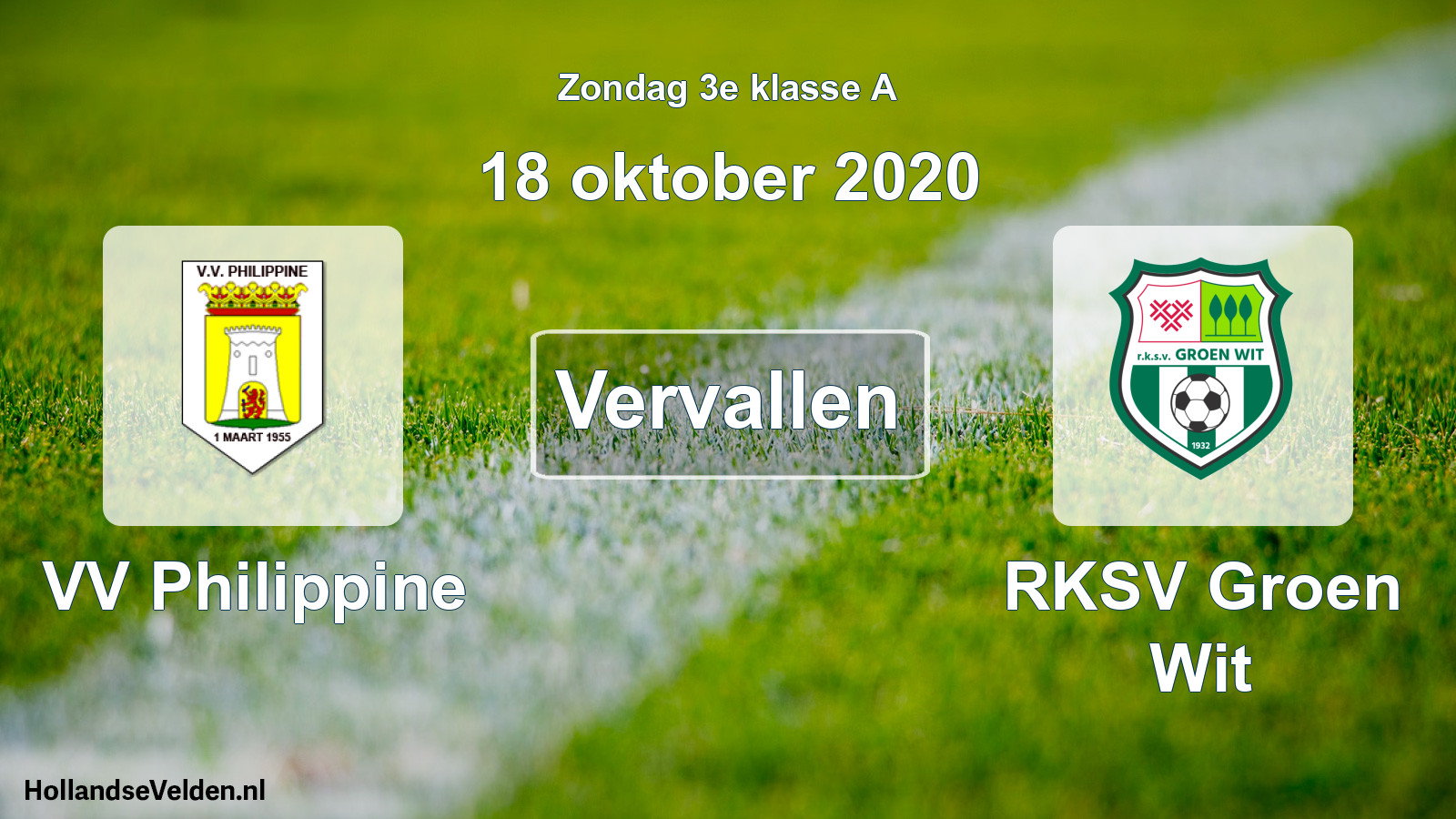 Scheduled Match: VV Philippine - RKSV Groen Wit (18 October 2020)