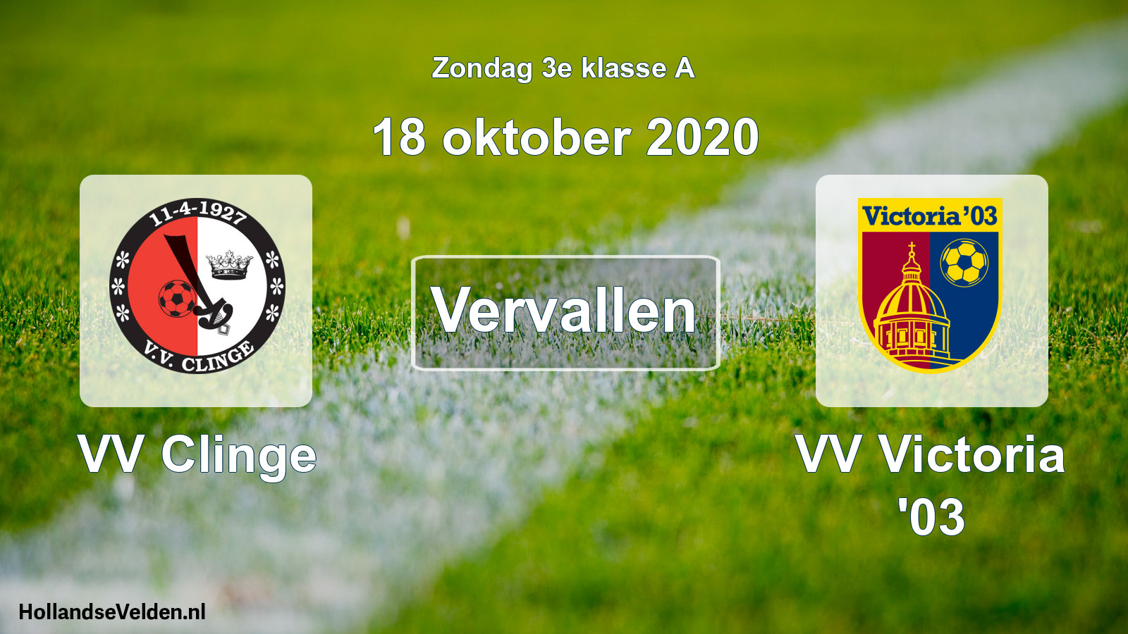 Scheduled Match: VV Clinge - VV Victoria '03 (18 October 2020)