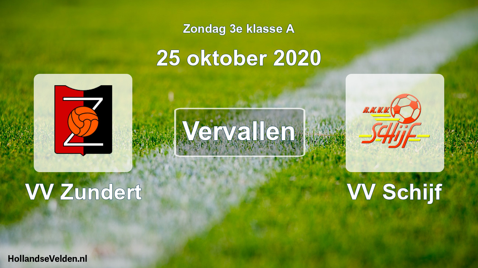 Scheduled Match: VV Zundert - VV Schijf (25 October 2020)