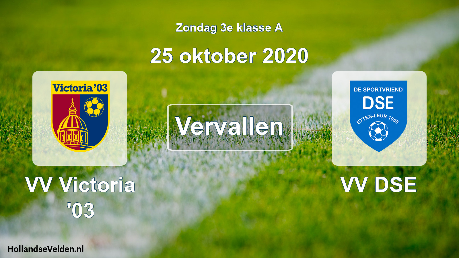 Scheduled Match: VV Victoria '03 - VV DSE (25 October 2020)