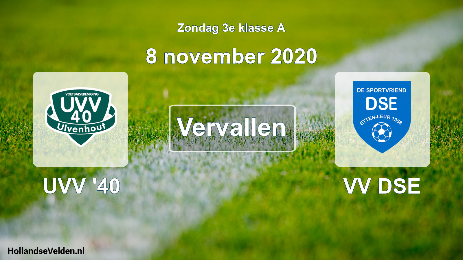 Scheduled Match: UVV '40 - VV DSE (8 November 2020)
