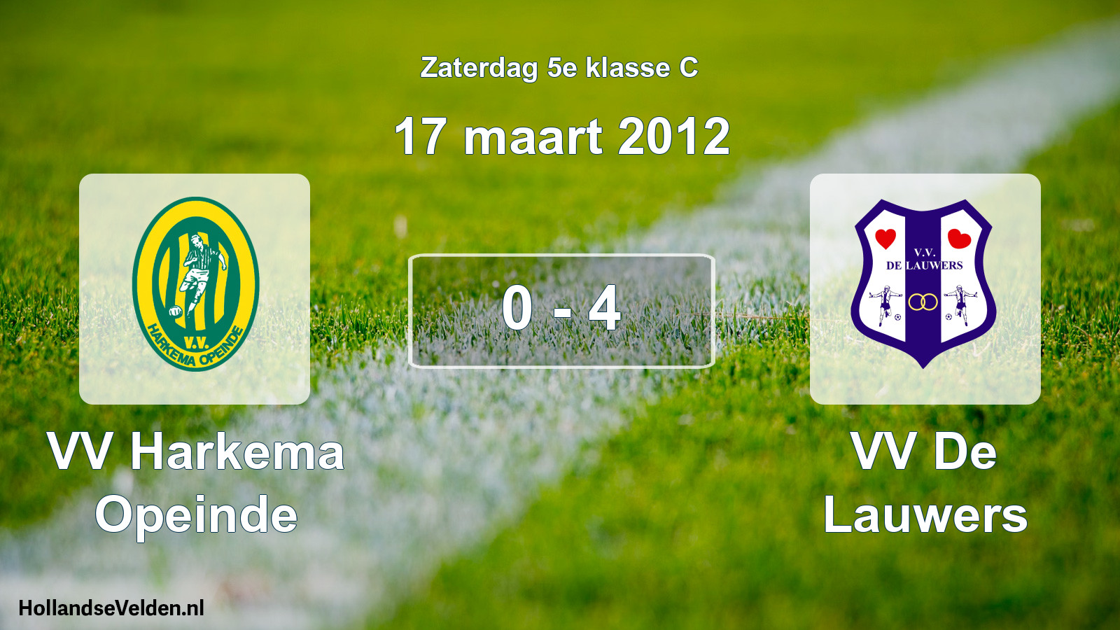 Total number of matches played: VV Harkema Opeinde - VV De Lauwers 0 - 4 (17 March 2012)