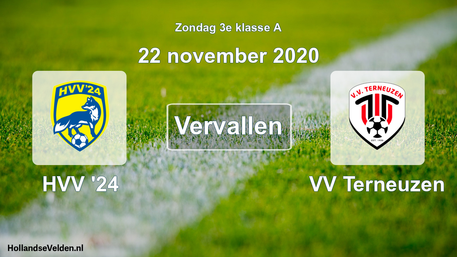 Scheduled Match: HVV '24 - VV Terneuzen (22 November 2020)