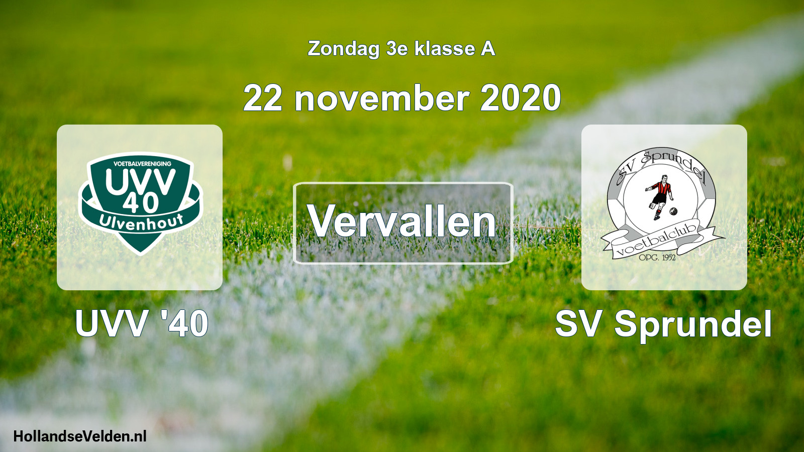 Scheduled Match: UVV '40 - SV Sprundel (22 November 2020)
