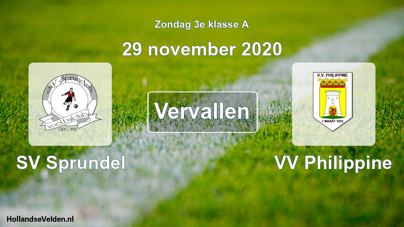Scheduled Match: SV Sprundel - VV Philippine (29 November 2020)