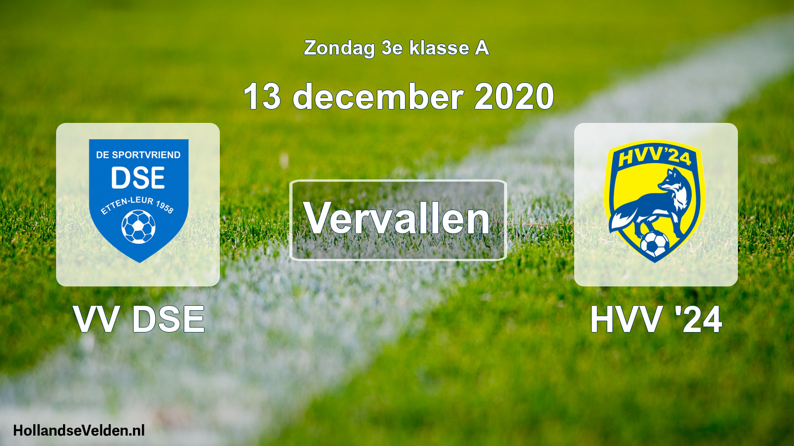 Scheduled Match: VV DSE - HVV '24 (13 December 2020)