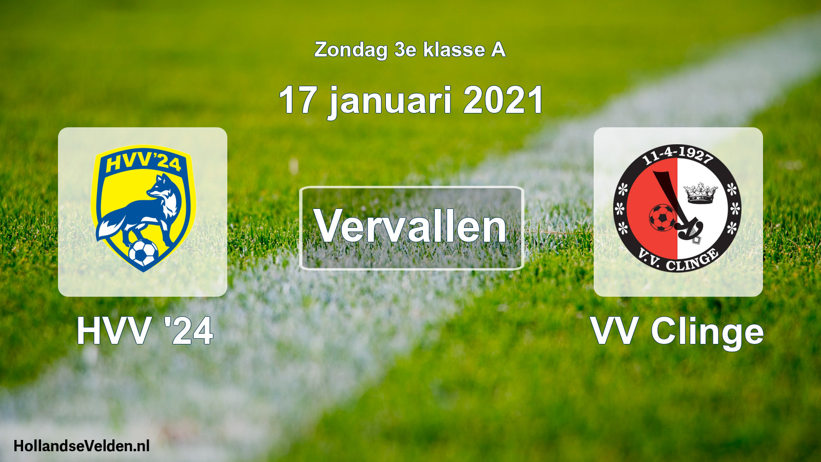 Scheduled Match: HVV '24 - VV Clinge (17 January 2021)