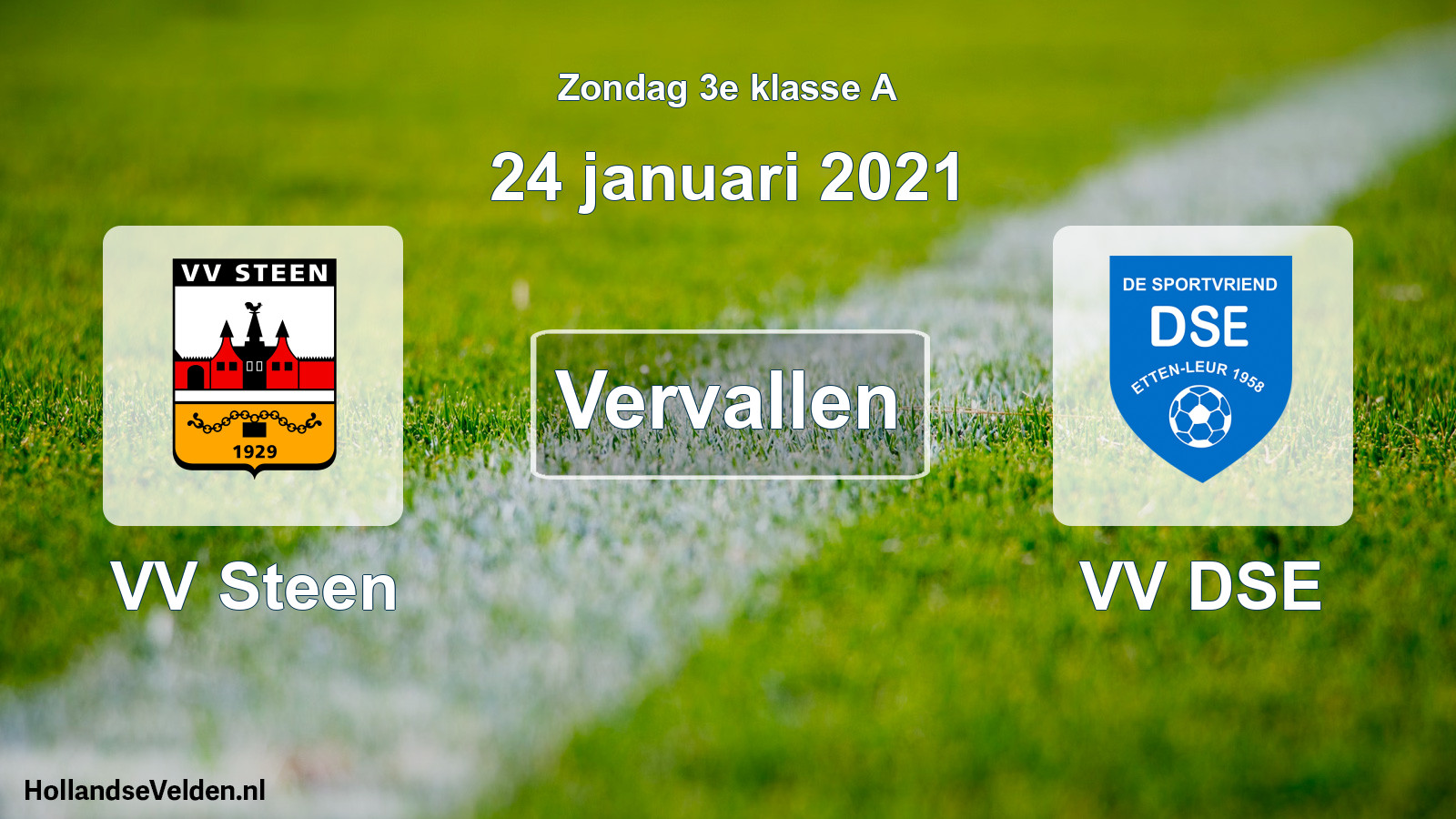 Scheduled Match: VV Steen - VV DSE (24 January 2021)