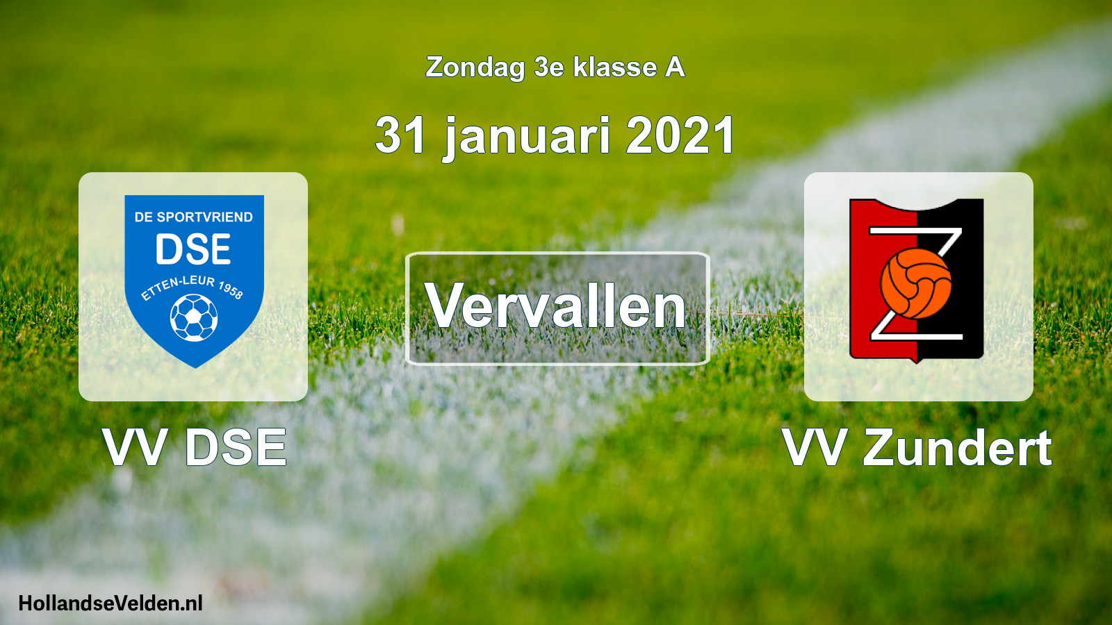 Scheduled Match: VV DSE - VV Zundert (31 January 2021)