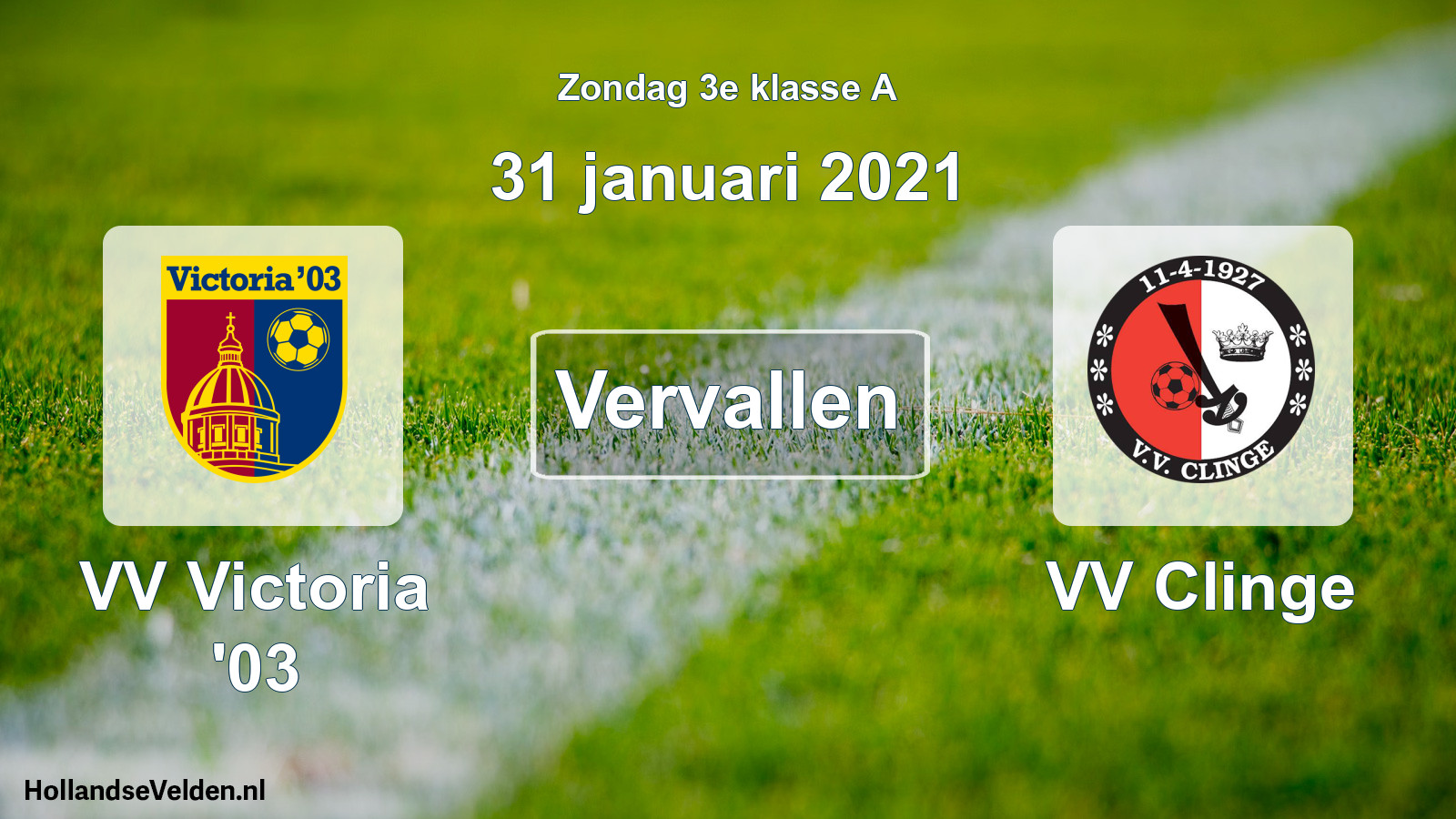 Scheduled Match: VV Victoria '03 - VV Clinge (31 January 2021)