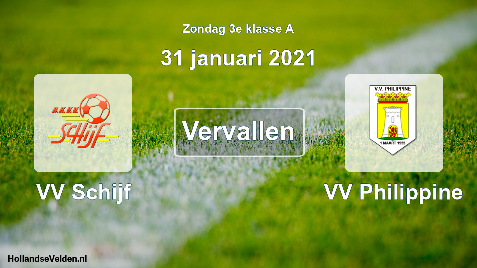 Scheduled Match: VV Schijf - VV Philippine (31 January 2021)