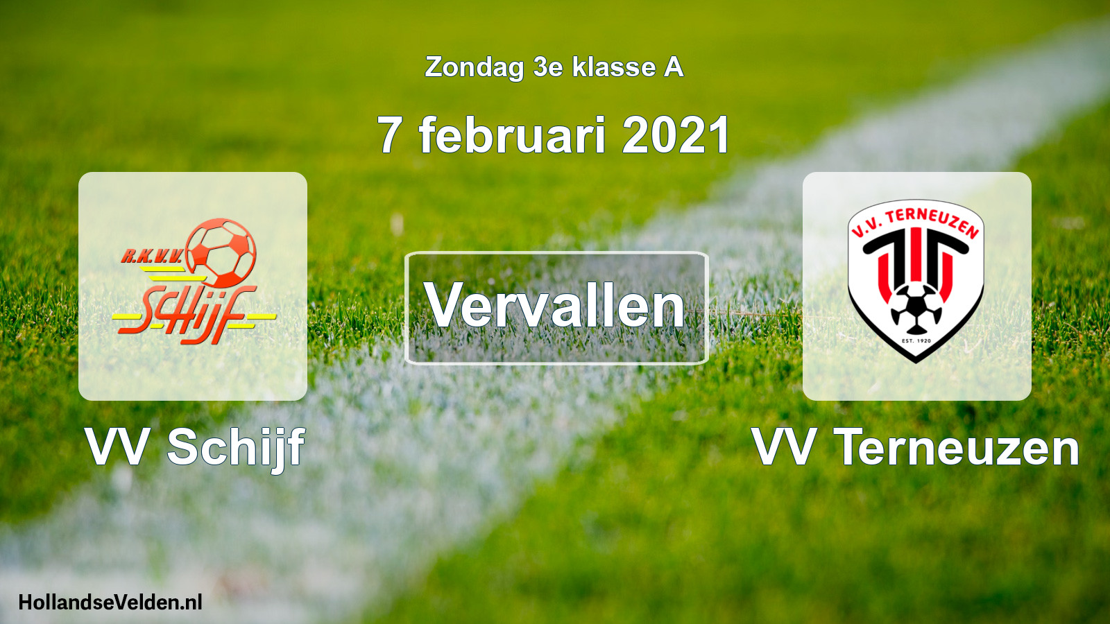 Scheduled Match: VV Schijf - VV Terneuzen (7 February 2021)