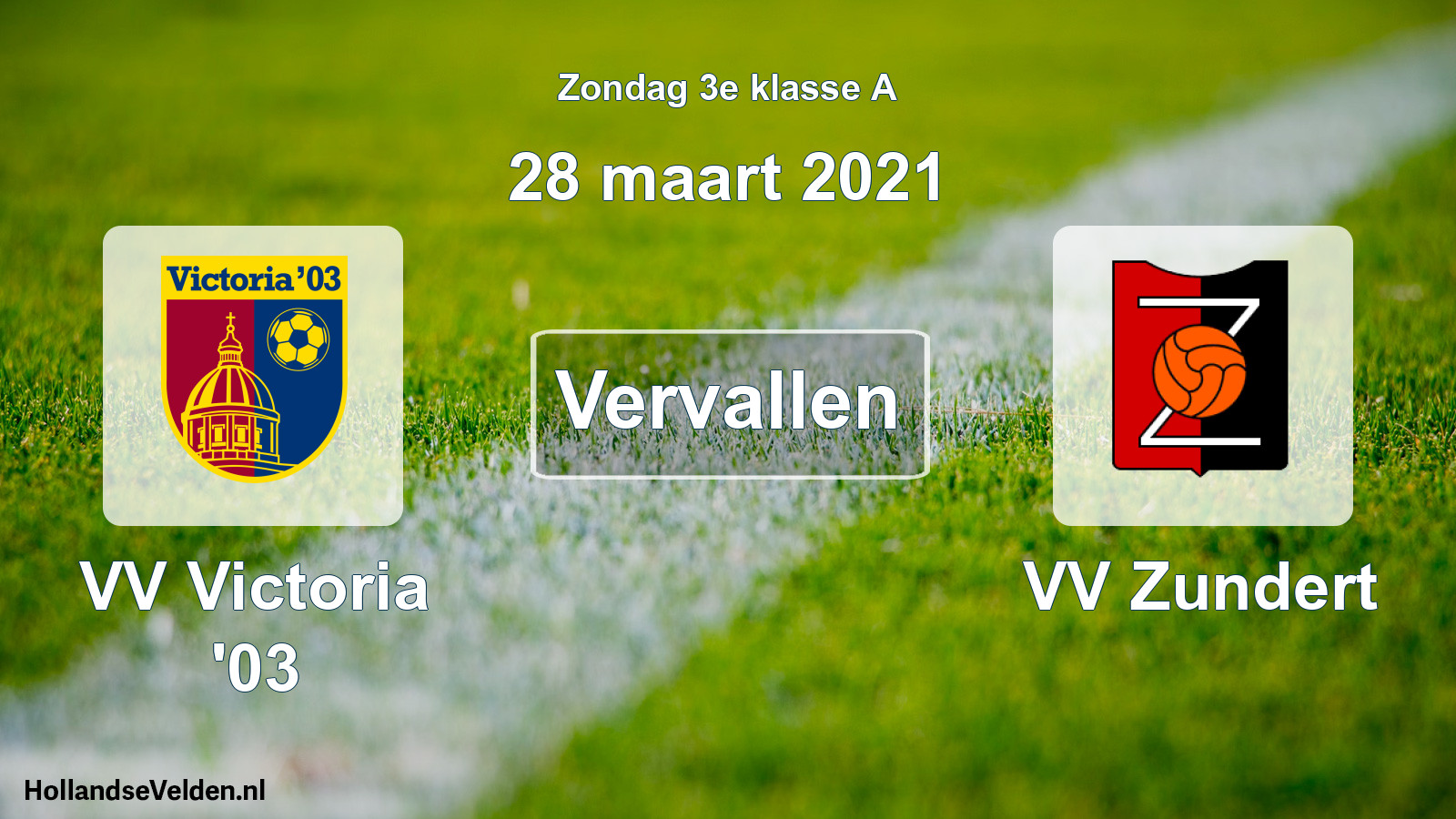 Scheduled Match: VV Victoria '03 - VV Zundert (28 March 2021)