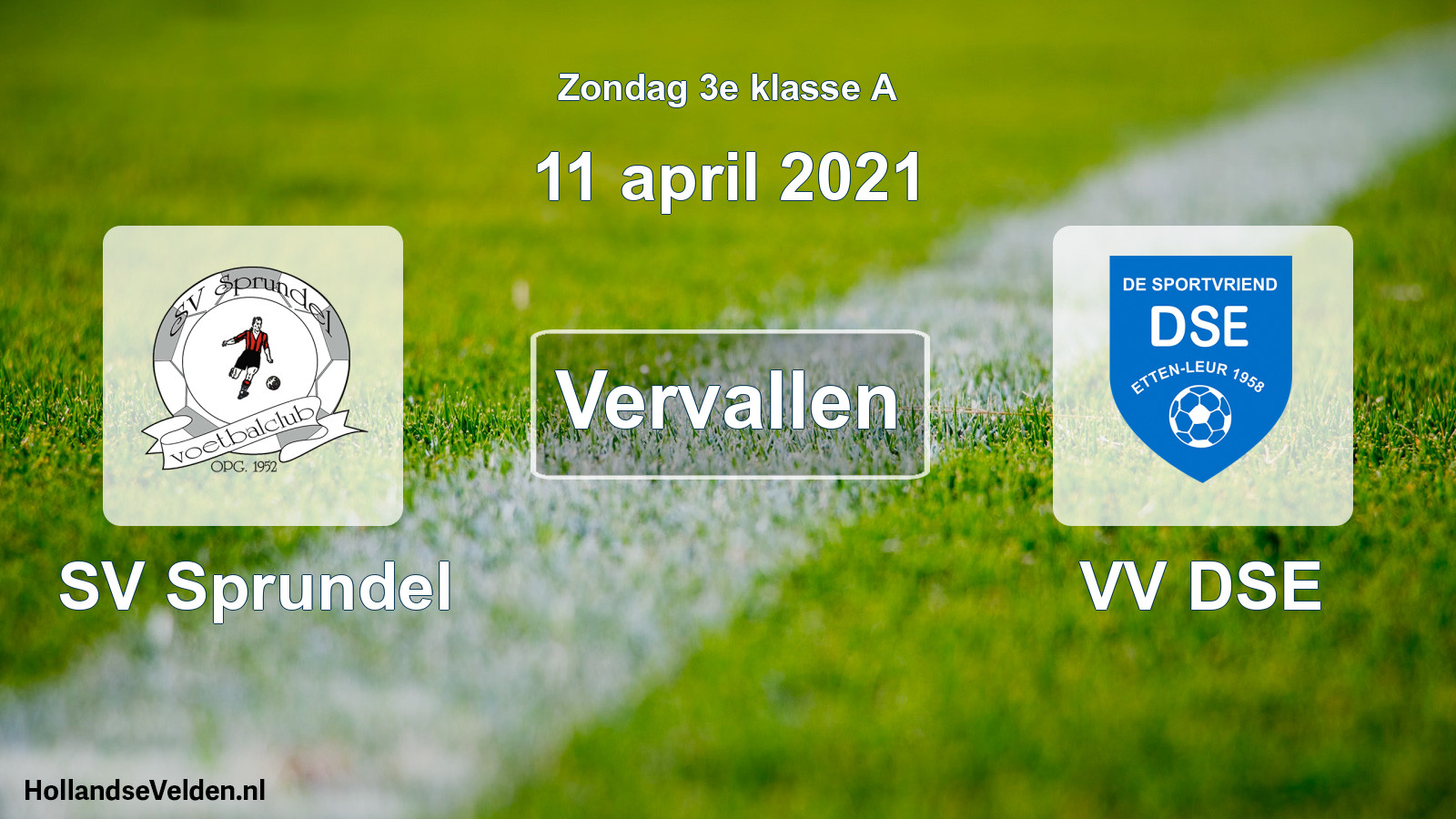 Scheduled Match: SV Sprundel - VV DSE (11 April 2021)