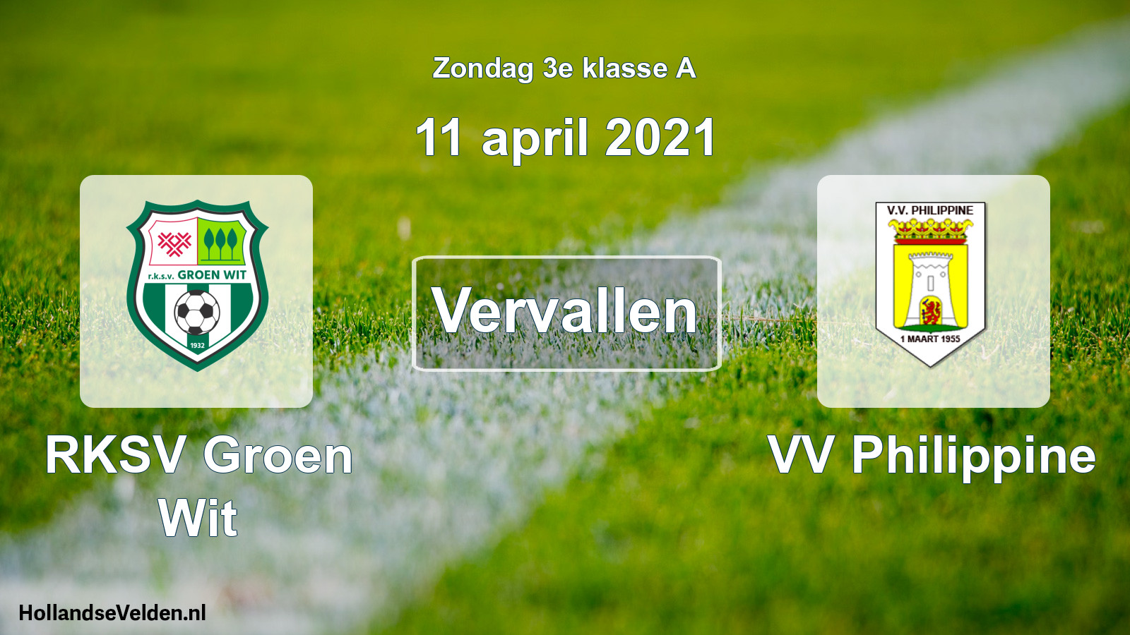 Scheduled Match: RKSV Groen Wit - VV Philippine (11 April 2021)