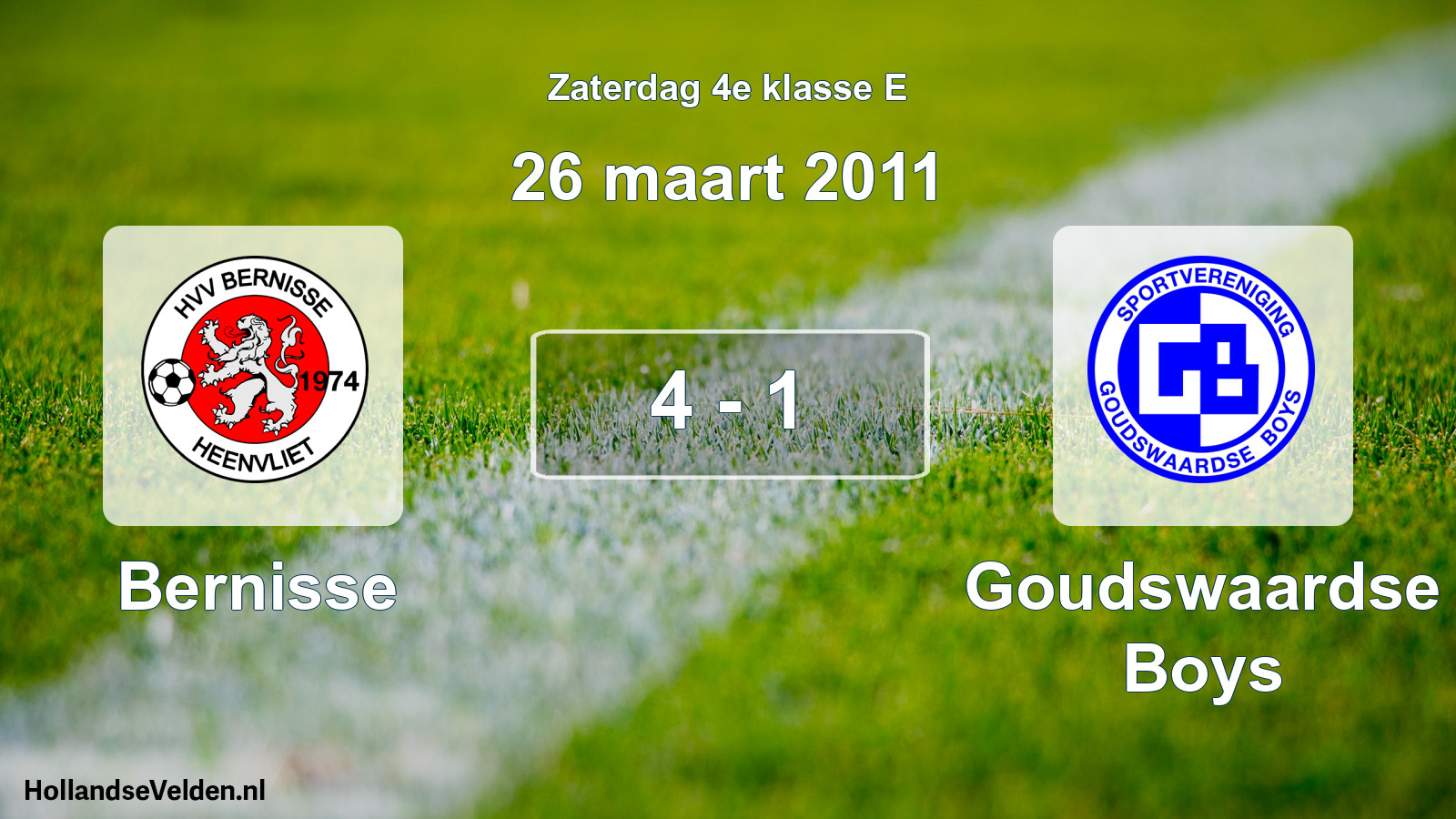 Total number of matches played: Bernisse - Goudswaardse Boys 4 - 1 (26 March 2011)