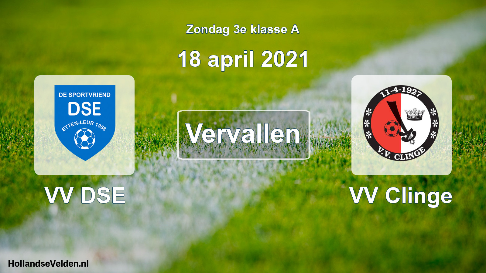 Scheduled Match: VV DSE - VV Clinge (18 April 2021)