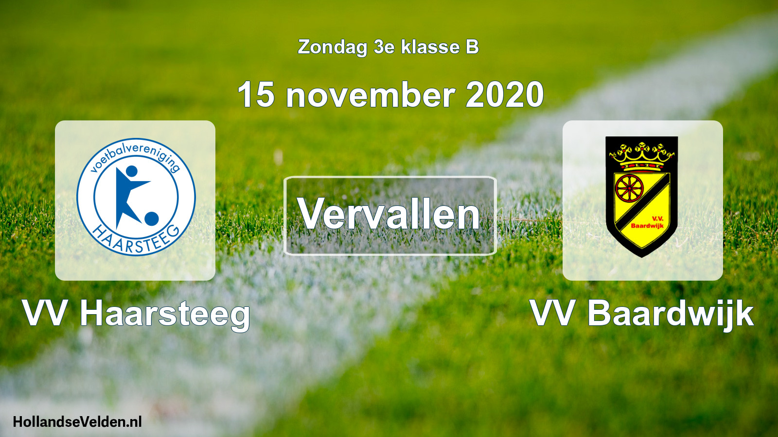 Scheduled Match: VV Haarsteeg - VV Baardwijk (15 November 2020)