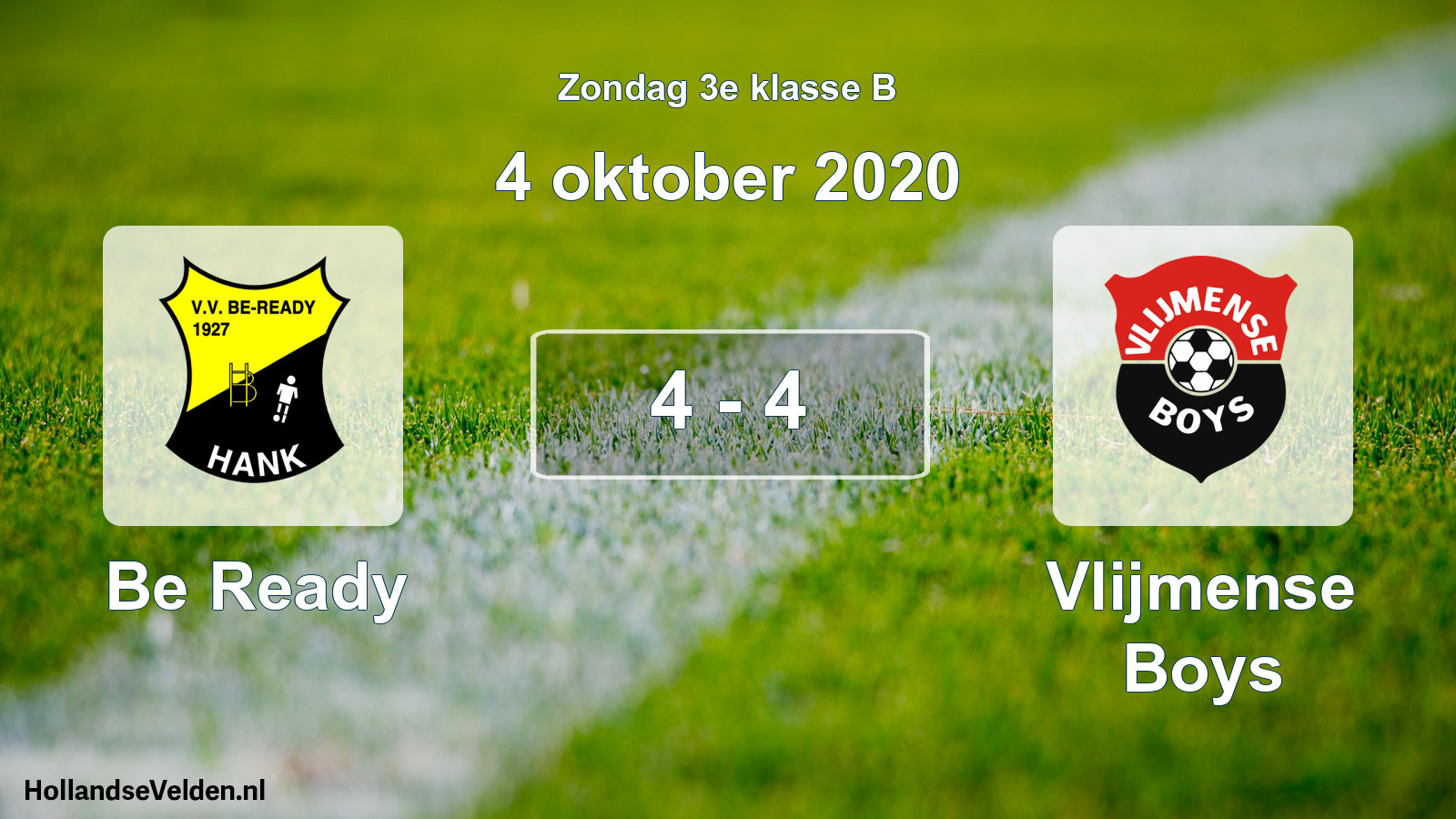Total number of matches played: Be Ready - Vlijmense Boys 4 - 4 (4 October 2020)