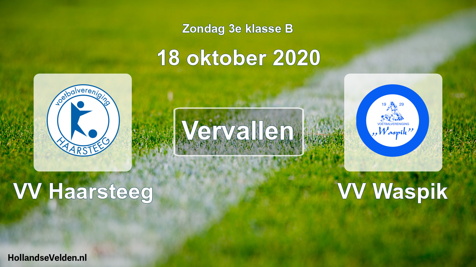 Scheduled Match: VV Haarsteeg - VV Waspik (18 October 2020)