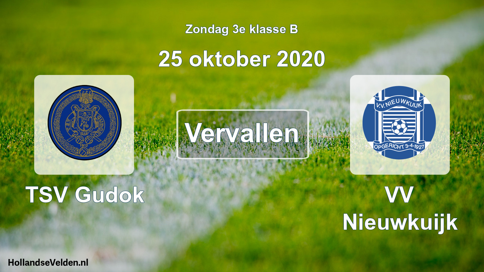 Scheduled Match: TSV Gudok - VV Nieuwkuijk (25 October 2020)