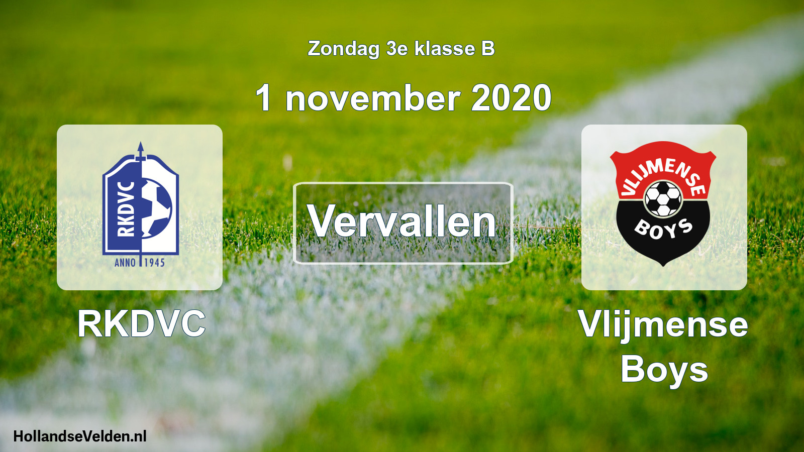 Scheduled Match: RKDVC - Vlijmense Boys (1 November 2020)