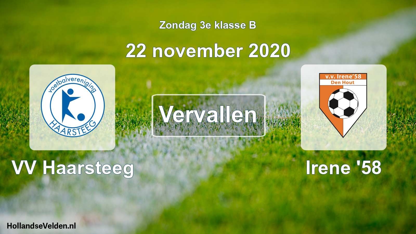 Scheduled Match: VV Haarsteeg - Irene '58 (22 November 2020)