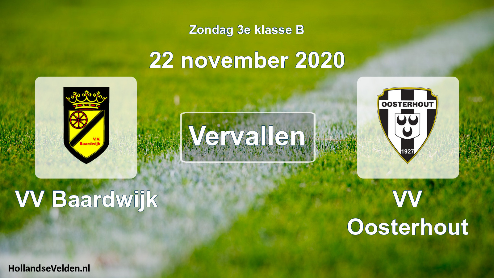 Scheduled Match: VV Baardwijk - VV Oosterhout (22 November 2020)