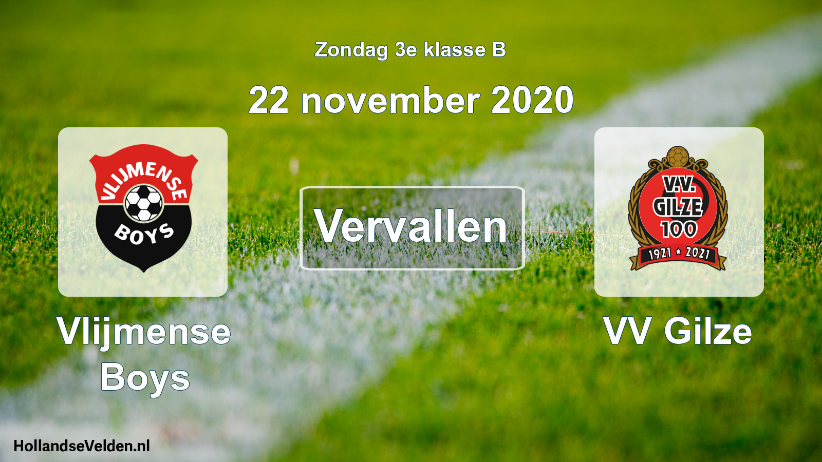 Scheduled Match: Vlijmense Boys - VV Gilze (22 November 2020)