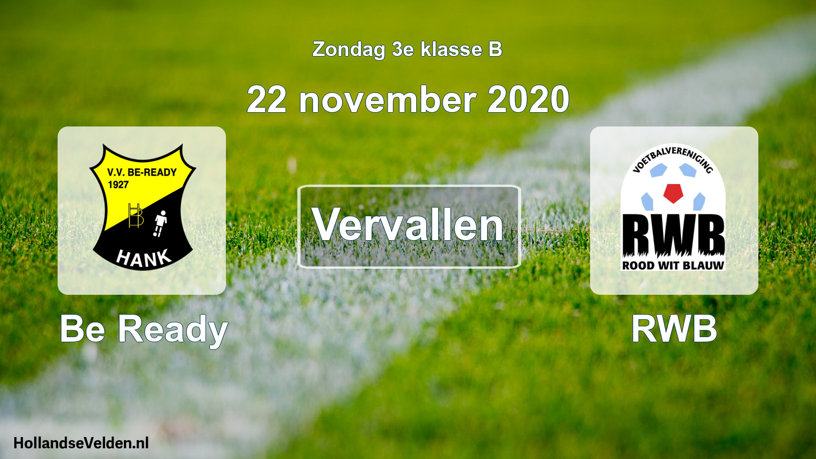 Scheduled Match: Be Ready - RWB (22 November 2020)