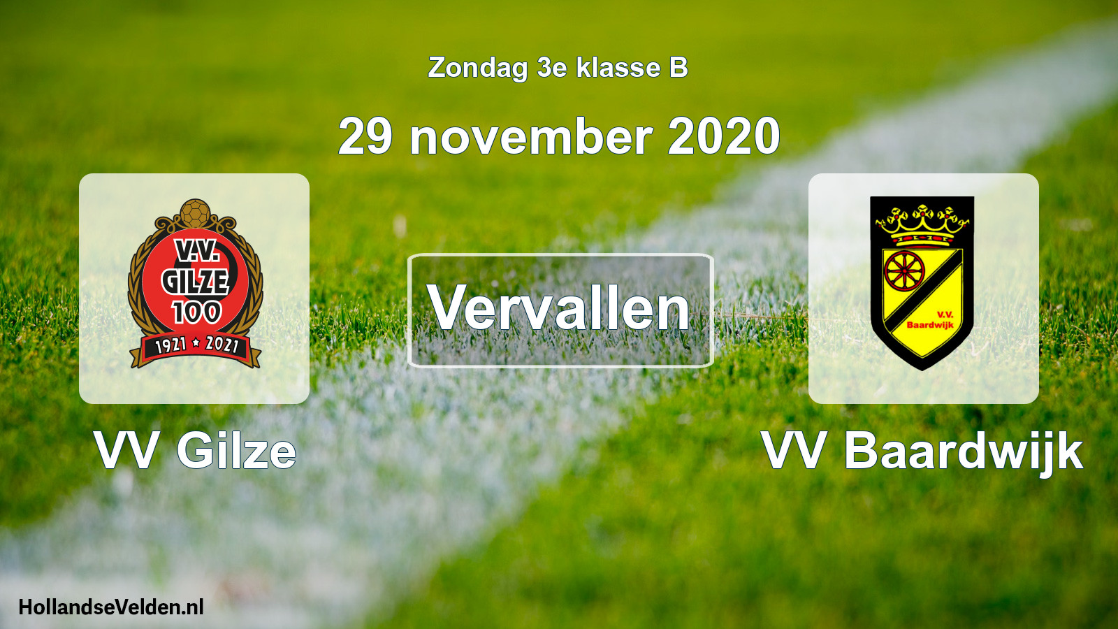 Scheduled Match: VV Gilze - VV Baardwijk (29 November 2020)