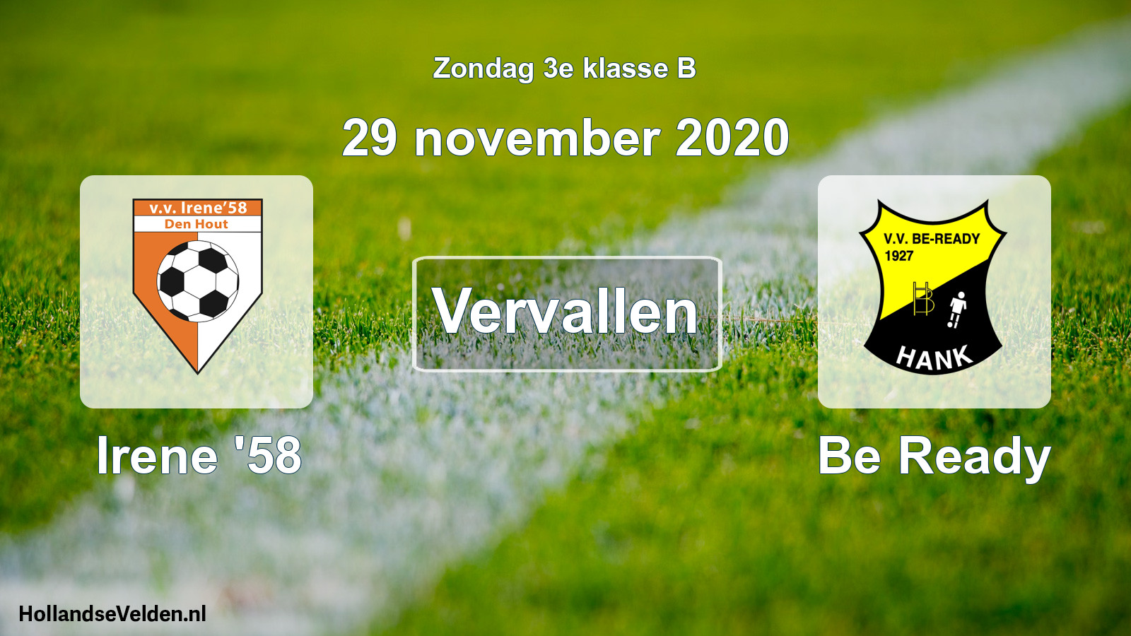 Scheduled Match: Irene '58 - Be Ready (29 November 2020)