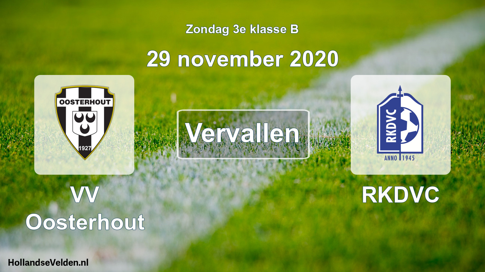 Scheduled Match: VV Oosterhout - RKDVC (29 November 2020)