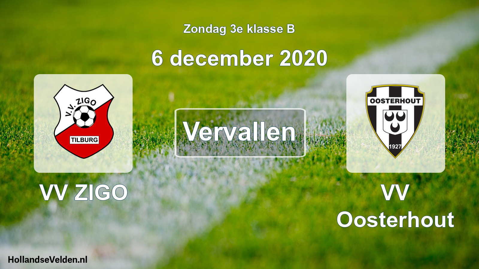 Scheduled Match: VV ZIGO - VV Oosterhout (6 December 2020)