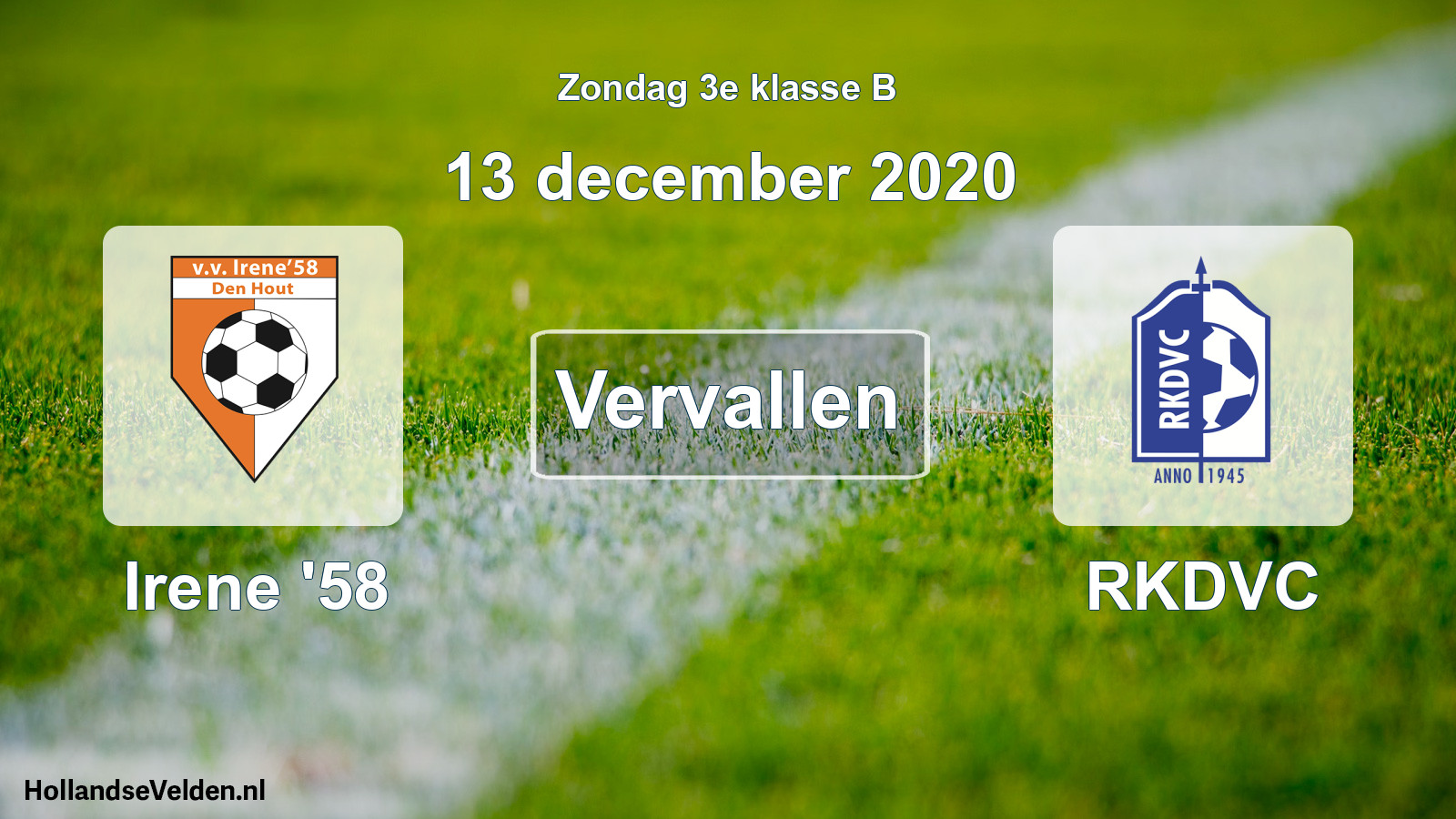 Scheduled Match: Irene '58 - RKDVC (13 December 2020)