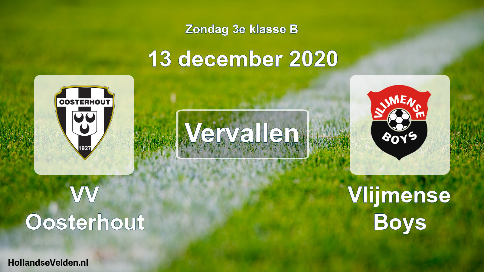 Scheduled Match: VV Oosterhout - Vlijmense Boys (13 December 2020)