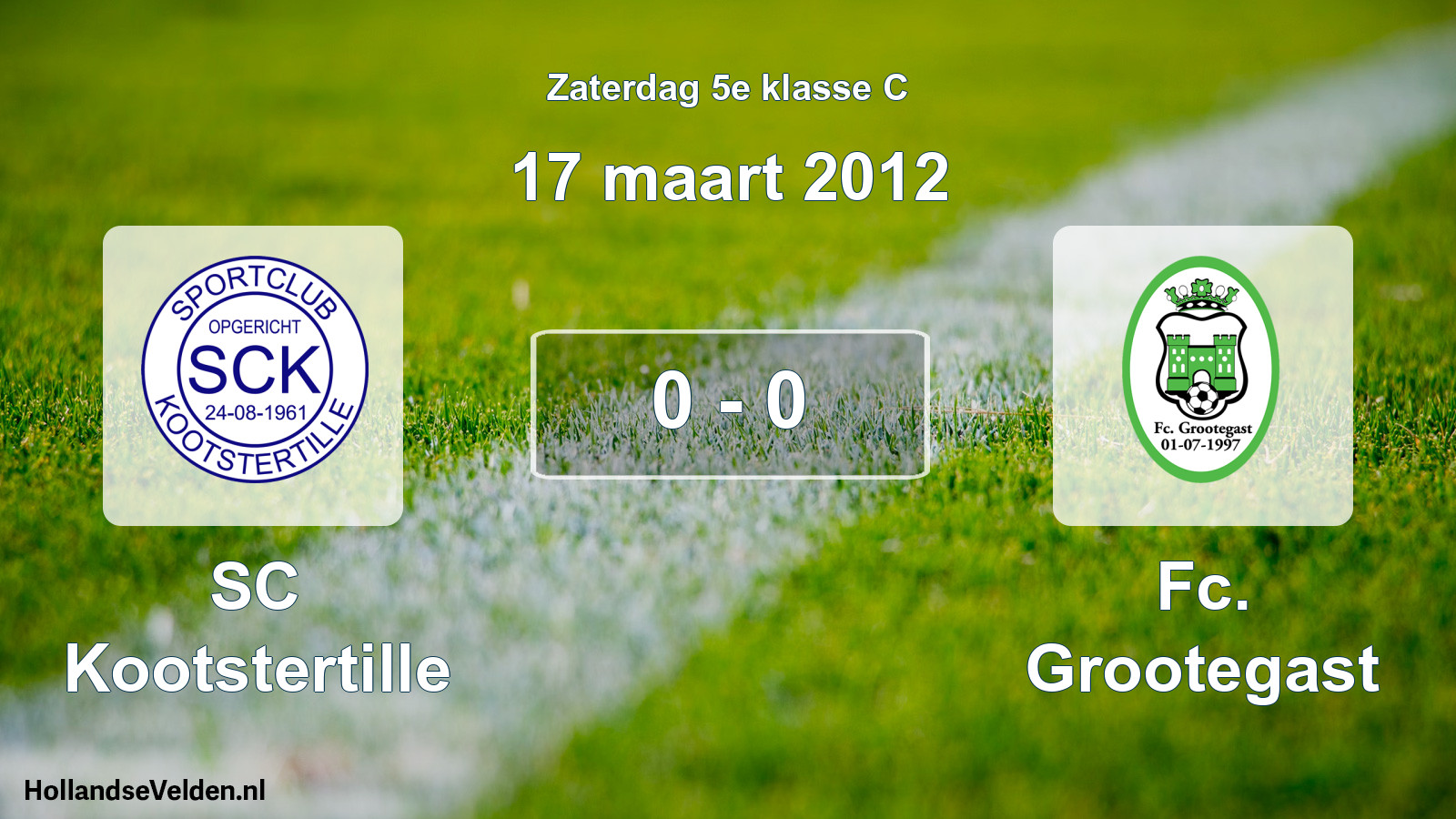 Total number of matches played: SC Kootstertille - Fc. Grootegast 0 - 0 (17 March 2012)