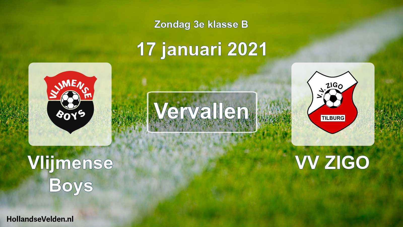 Scheduled Match: Vlijmense Boys - VV ZIGO (17 January 2021)