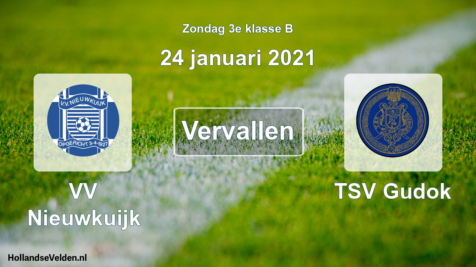 Scheduled Match: VV Nieuwkuijk - TSV Gudok (24 January 2021)