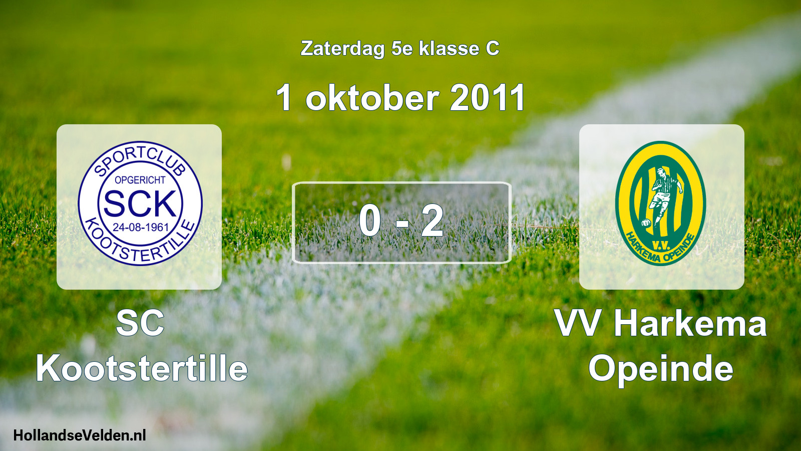 Total number of matches played: SC Kootstertille - VV Harkema Opeinde 0 - 2 (1 October 2011)