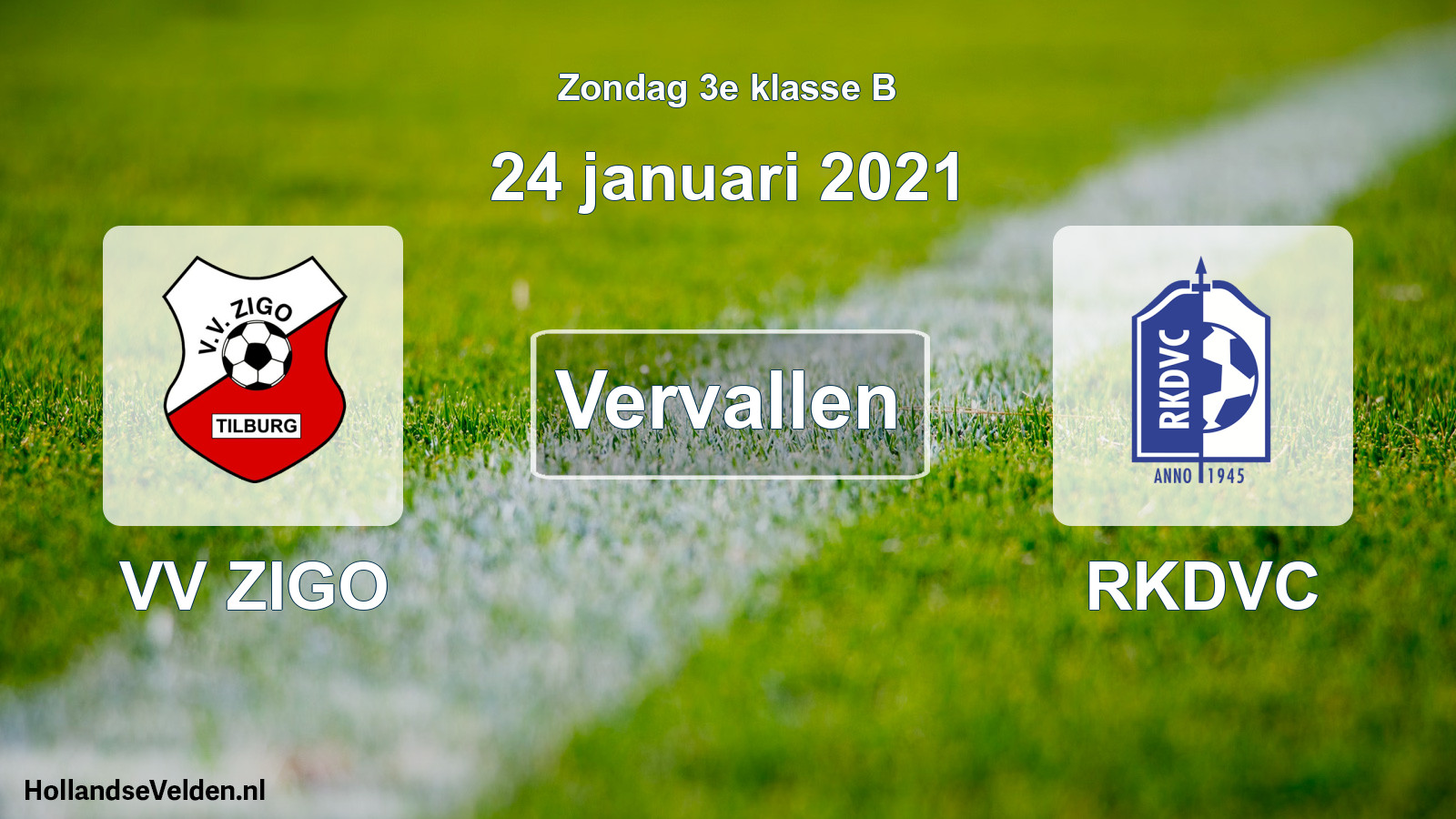 Scheduled Match: VV ZIGO - RKDVC (24 January 2021)