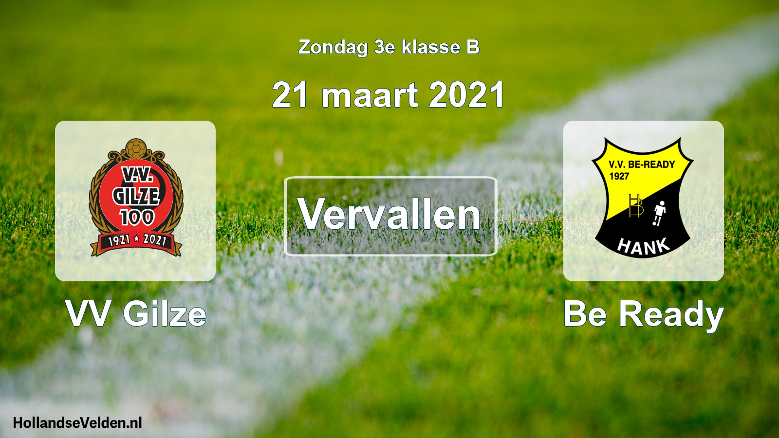 Scheduled Match: VV Gilze - Be Ready (21 March 2021)