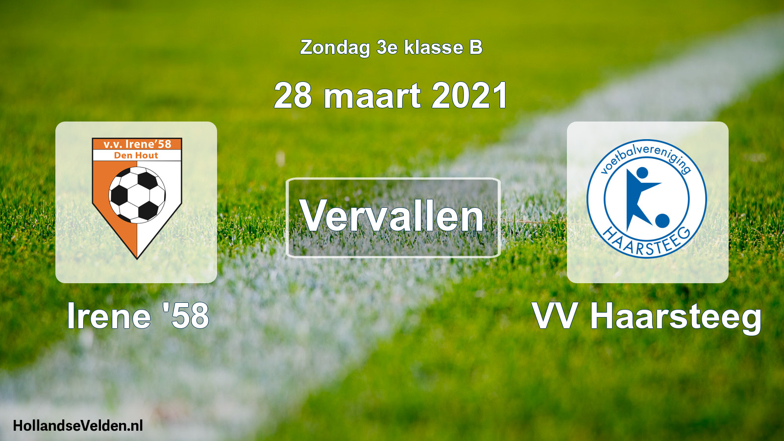 Scheduled Match: Irene '58 - VV Haarsteeg (28 March 2021)