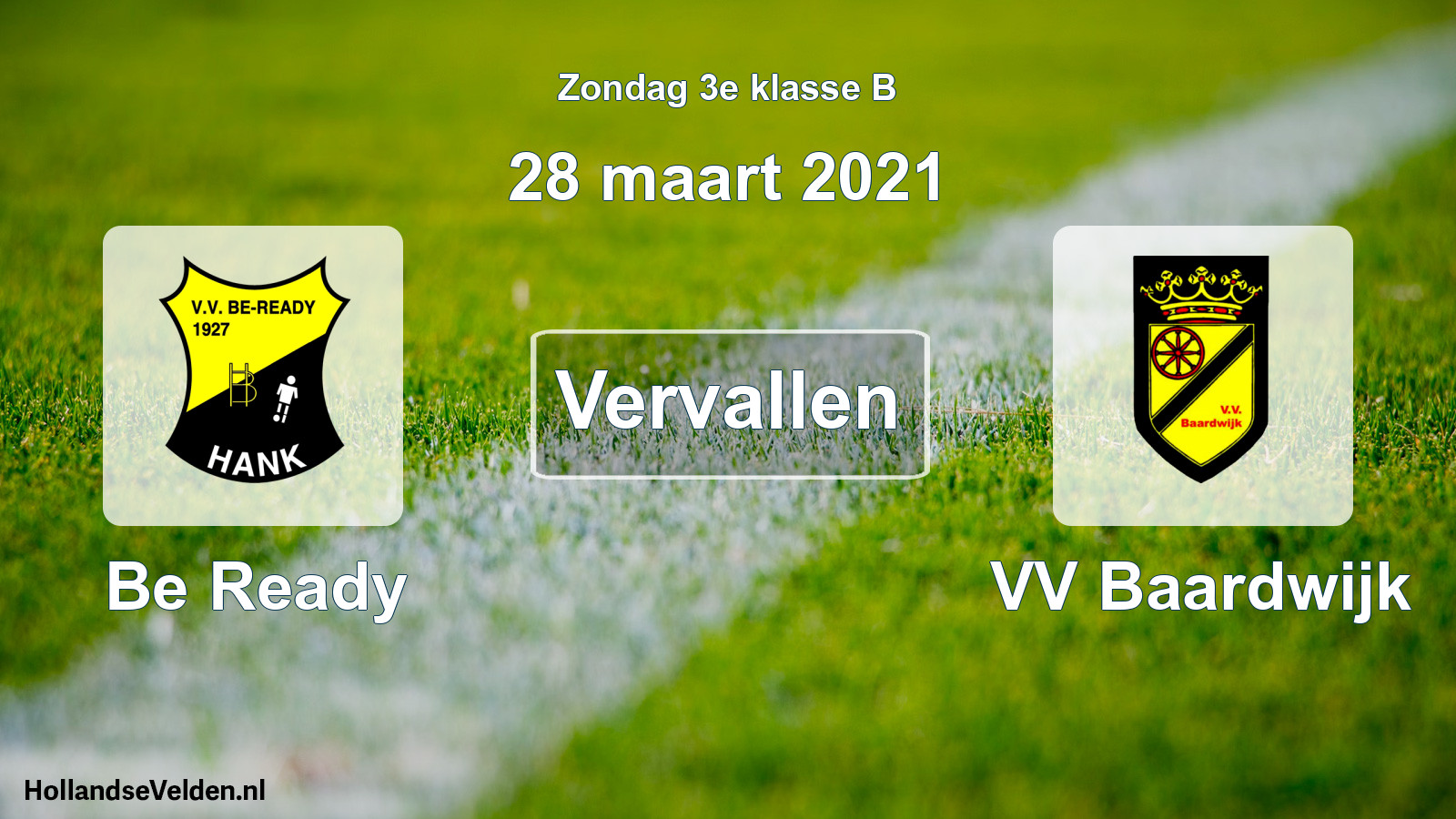 Scheduled Match: Be Ready - VV Baardwijk (28 March 2021)